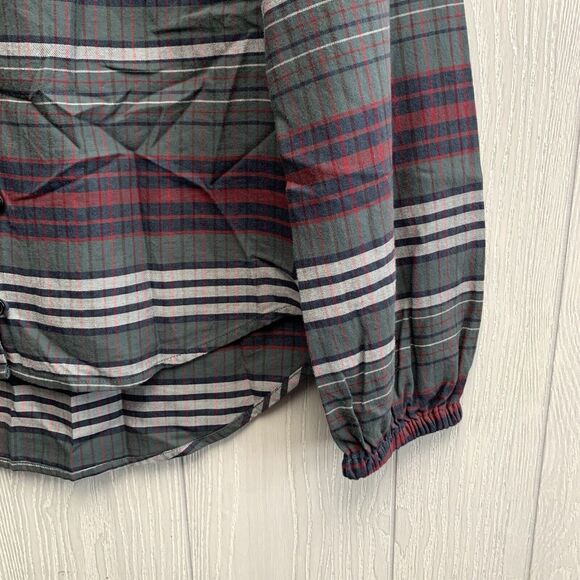 Madewell V-Neck Button-Down Shirt in Pineview Plaid Small NWT - Picture 7 of 9